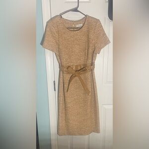 Calvin Klein Brown Midi Dress with Belt